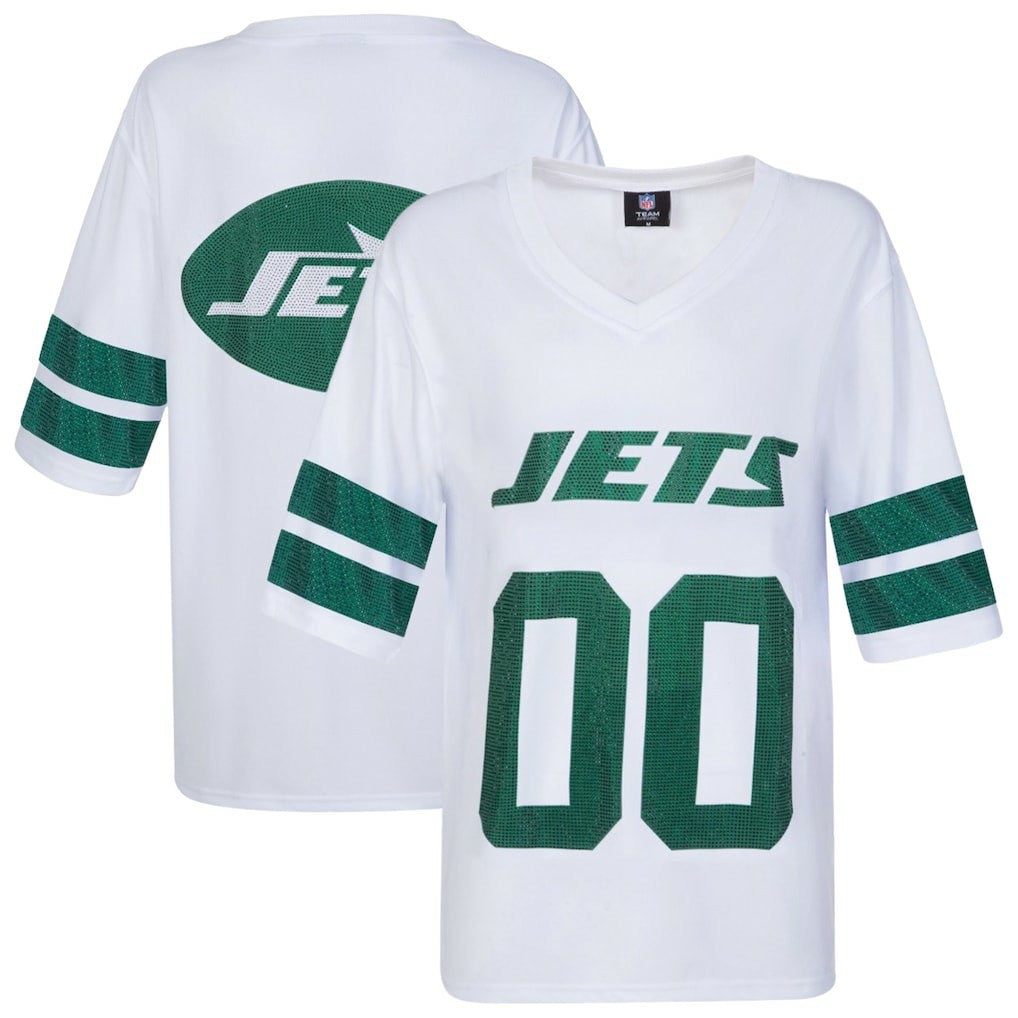 NFL New York Jets Cuce Women's Rhinestone V-Neck Tunic