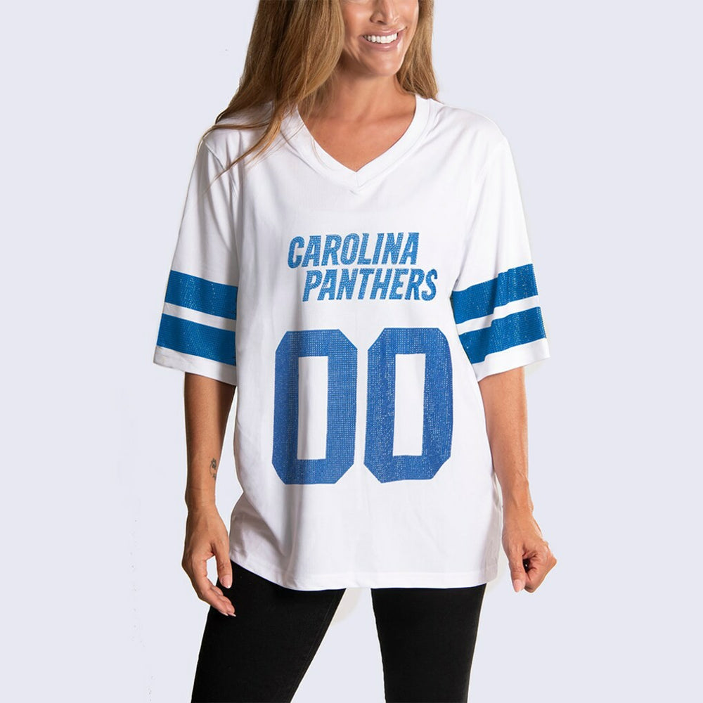 NFL Carolina Panthers Cuce Women's Rhinestone V-Neck Tunic
