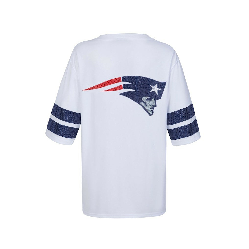 NFL New England Patriots Cuce Women's Rhinestone V-Neck Tunic