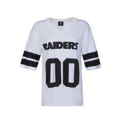 NFL Las Vegas Raiders Cuce Women's Rhinestone V-Neck Tunic