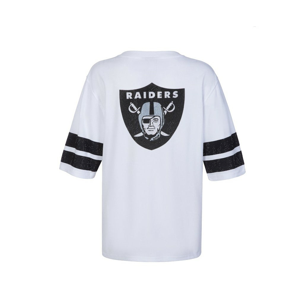 NFL Las Vegas Raiders Cuce Women's Rhinestone V-Neck Tunic