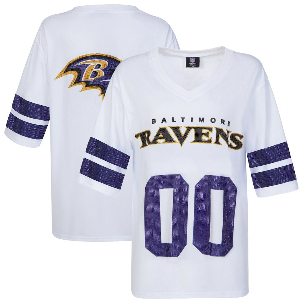 NFL Baltimore Ravens Cuce Women's Rhinestone V-Neck Tunic