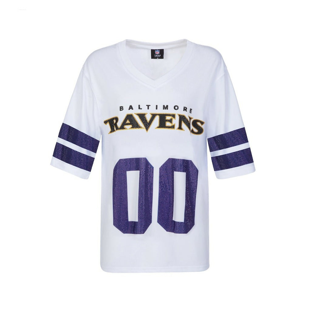 NFL Baltimore Ravens Cuce Women's Rhinestone V-Neck Tunic