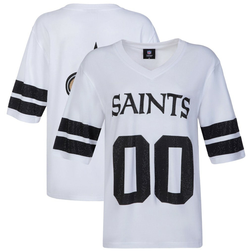 NFL New Orleans Saints Cuce Women's Rhinestone V-Neck Tunic