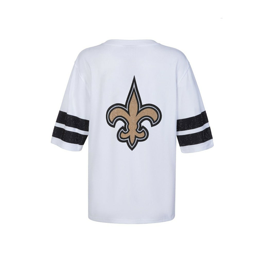 NFL New Orleans Saints Cuce Women's Rhinestone V-Neck Tunic
