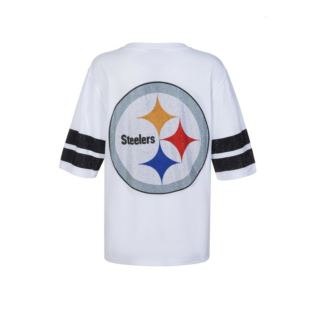 NFL Pittsburgh Steelers Cuce Women's Rhinestone V-Neck Tunic
