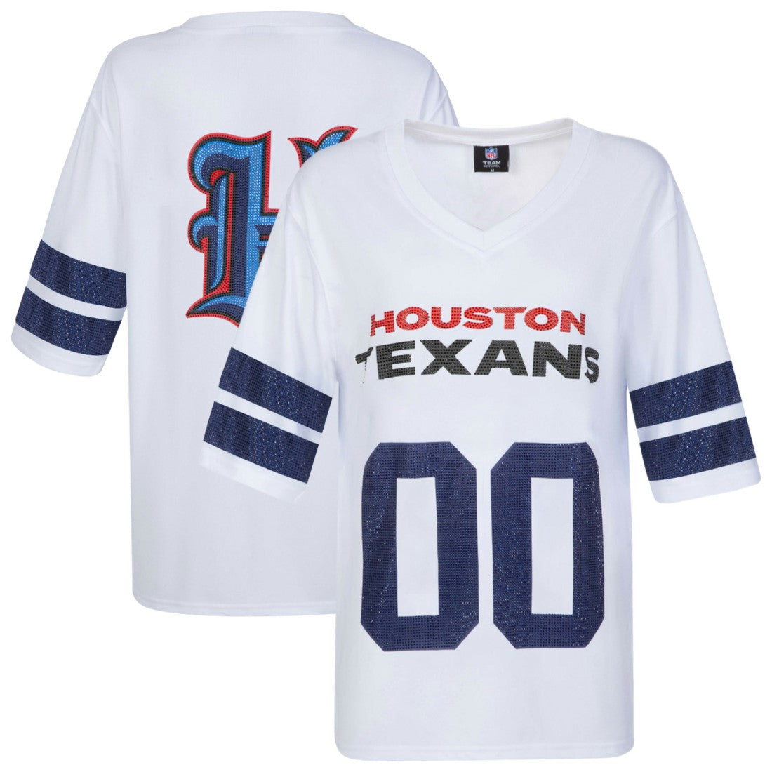NFL Houston Texans Cuce Women's Rhinestone V-Neck Tunic