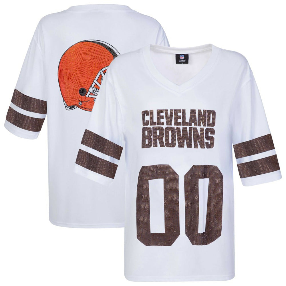 NFL Cleveland Browns Cuce Women's Rhinestone V-Neck Tunic
