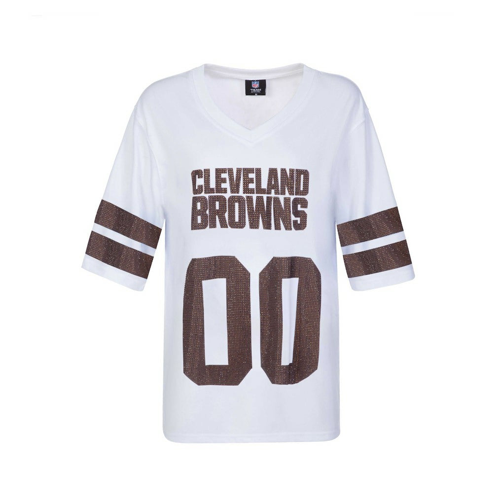 NFL Cleveland Browns Cuce Women's Rhinestone V-Neck Tunic
