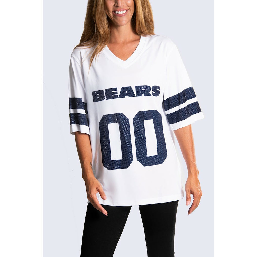 NFL Chicago Bears Cuce Women's Rhinestone V-Neck Tunic