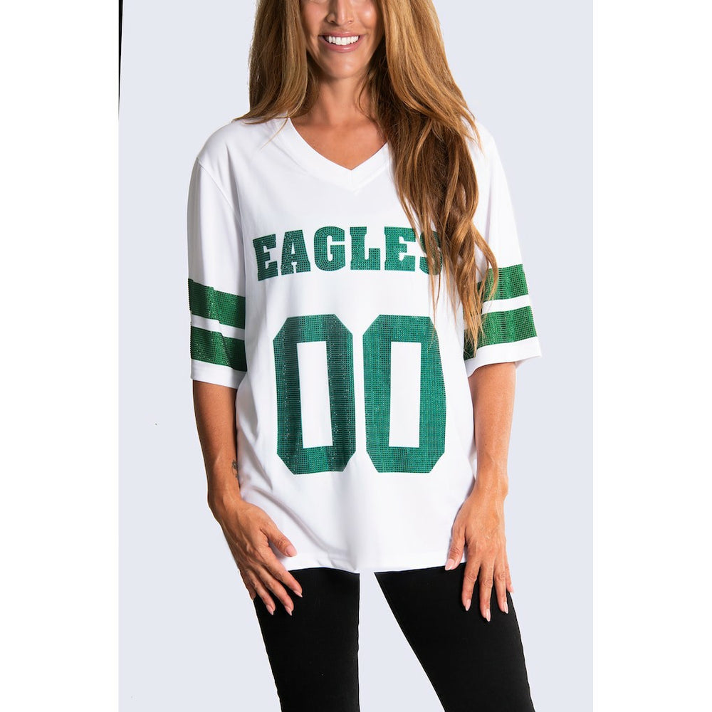 NFL Philadelphia Eagles Cuce Women's Rhinestone V-Neck Tunic