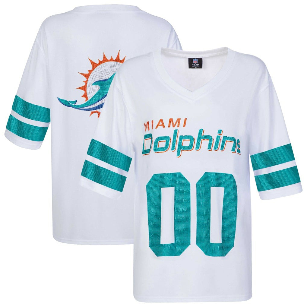 NFL Miami Dolphins Cuce Women's Rhinestone V-Neck Tunic