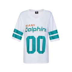 NFL Miami Dolphins Cuce Women's Rhinestone V-Neck Tunic