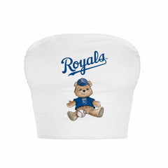 Kansas City Royals Tiny Turnip Women's Teddy Bear Crop Tube Top - White