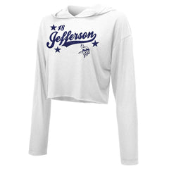 NFL Minnesota Vikings Justin Jefferson  Majestic Threads Women's Glitter Wordmark Hoodie