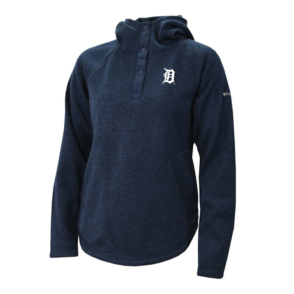 Detroit Tigers Women's Half-Snap Pullover Hoodie - Navy | Columbia