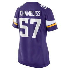 NFL Minnesota Vikings Chaz Chambliss  Women's Team Game Jersey