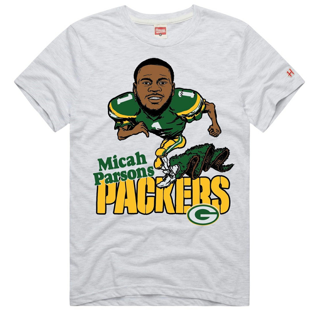 NFL Green Bay Packers Micah Parsons  Homage Unisex Caricature Player Graphic Tri-Blend T-Shirt
