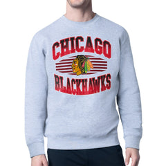 Chicago Blackhawks Starter Team Grit Graphic Fleece Pullover Sweatshirt