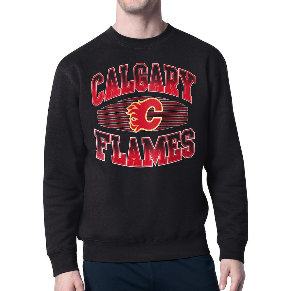 Calgary Flames Starter Team Grit Graphic Fleece Pullover Sweatshirt