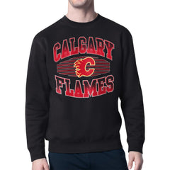 Calgary Flames Starter Team Grit Graphic Fleece Pullover Sweatshirt