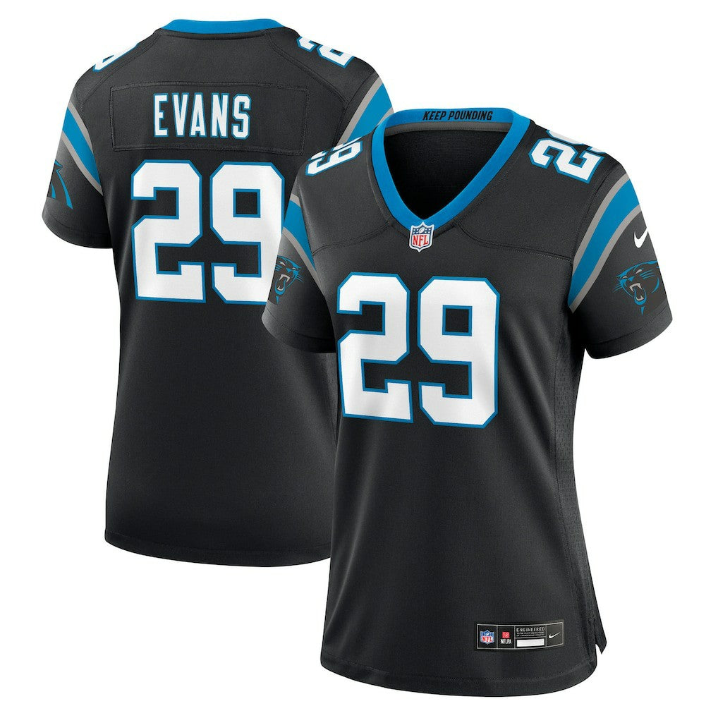 NFL Carolina Panthers Akayleb Evans  Women's Team Game Jersey