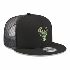 Milwaukee Bucks Core Logo Meshback 9FIFTY Snapback Hat - Black | New Era online