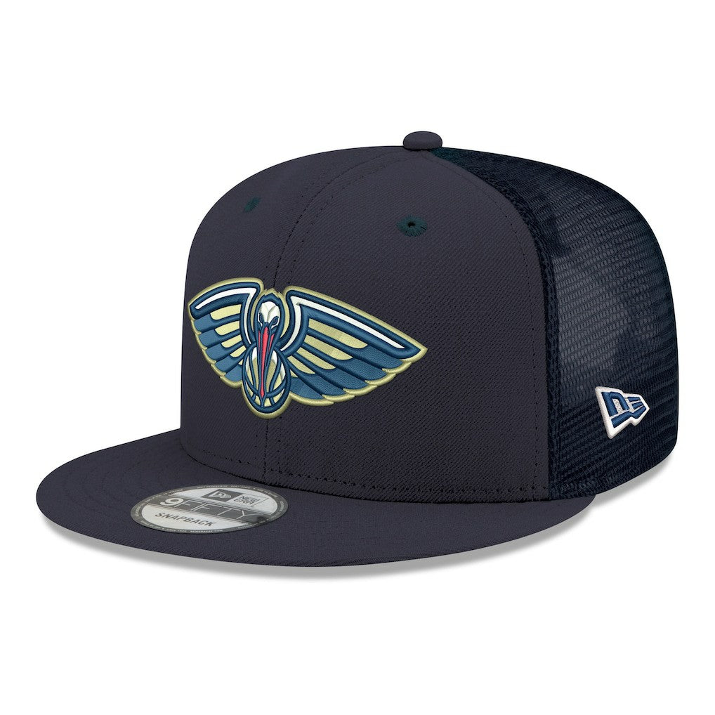 New Orleans Pelicans Core Logo Meshback 9FIFTY Snapback Hat - Navy | New Era outlet