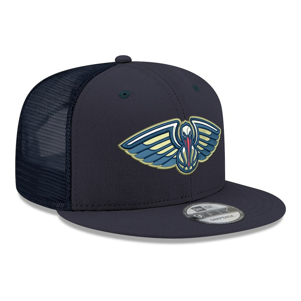 New Orleans Pelicans Core Logo Meshback 9FIFTY Snapback Hat - Navy | New Era outlet