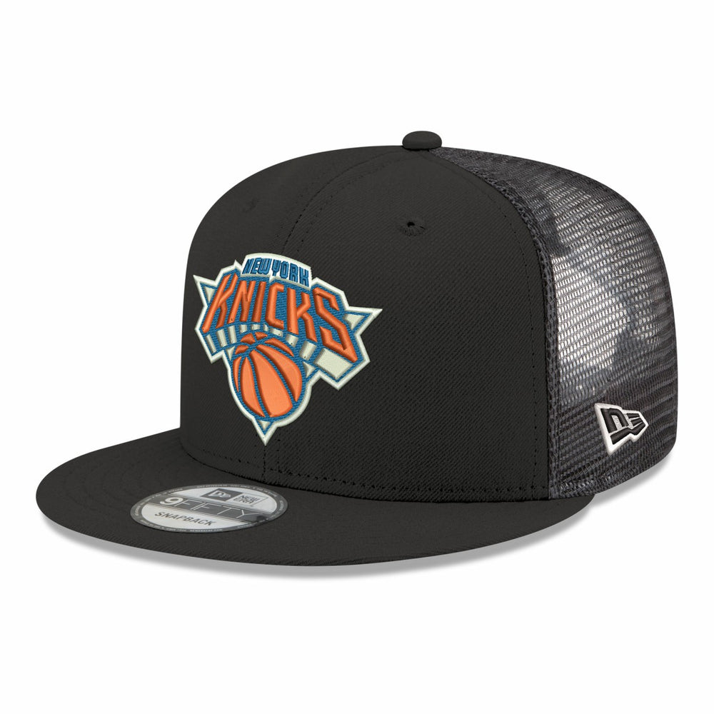 New York Knicks Core Logo Meshback 9FIFTY Snapback Hat - Black | New Era on sale