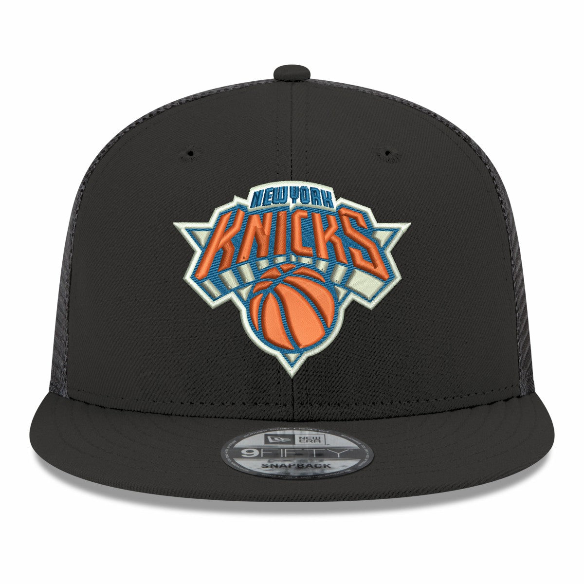 New York Knicks Core Logo Meshback 9FIFTY Snapback Hat - Black | New Era on sale