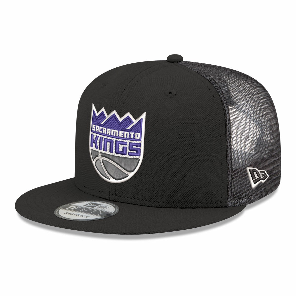 Sacramento Kings Core Logo Meshback 9FIFTY Snapback Hat - Black | New Era on sale