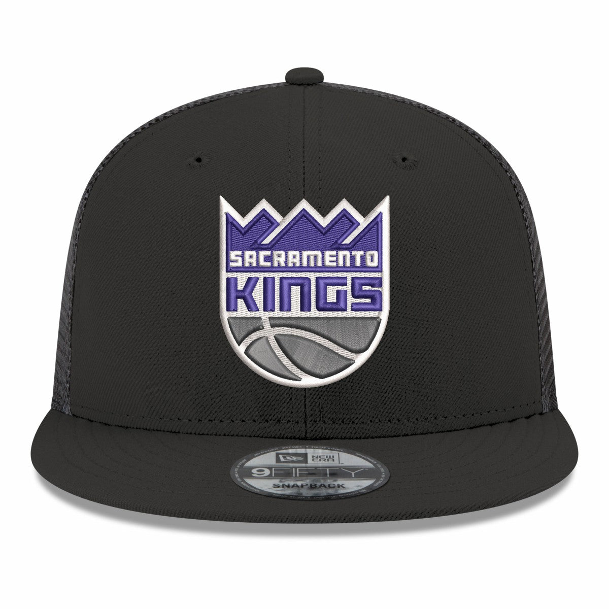 Sacramento Kings Core Logo Meshback 9FIFTY Snapback Hat - Black | New Era on sale