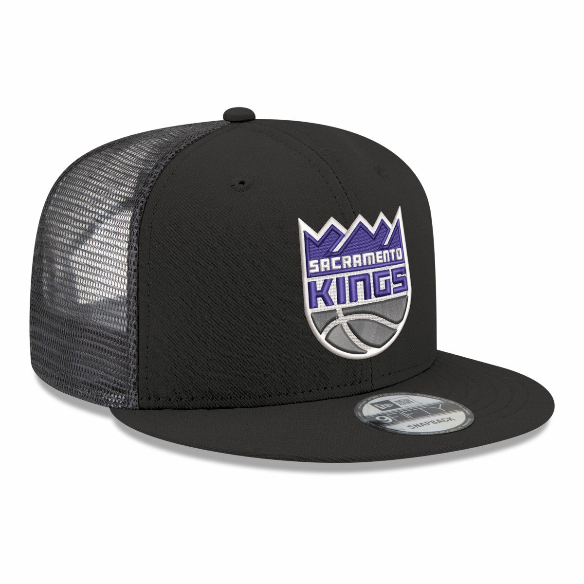 Sacramento Kings Core Logo Meshback 9FIFTY Snapback Hat - Black | New Era on sale