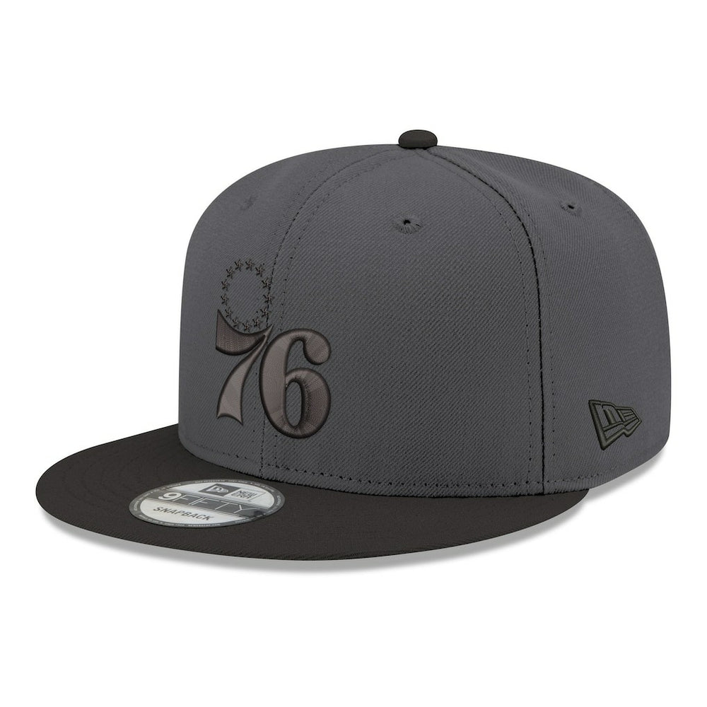 Philadelphia 76ers Logo 2-Tone 9FIFTY Snapback Hat - Gray/Black | New Era on sale