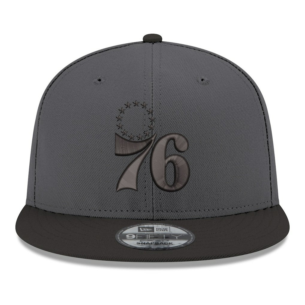 Philadelphia 76ers Logo 2-Tone 9FIFTY Snapback Hat - Gray/Black | New Era on sale