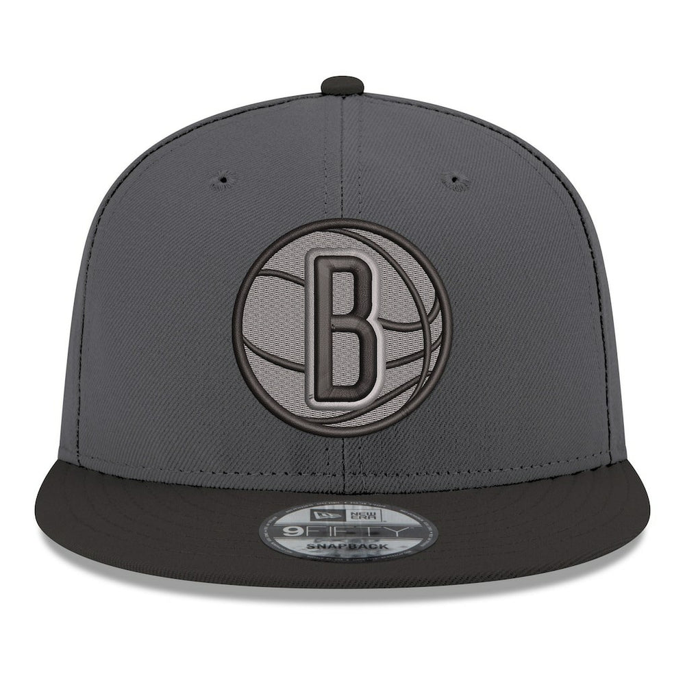 Brooklyn Nets Logo 2-Tone 9FIFTY Snapback Hat - Gray/Black | New Era sale