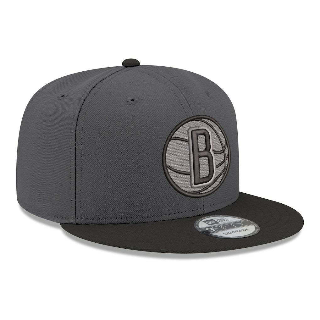 Brooklyn Nets Logo 2-Tone 9FIFTY Snapback Hat - Gray/Black | New Era sale