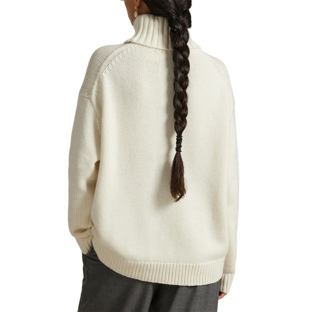 Yankees Polo Ralph Lauren Women's Wool-Blend Turtleneck Sweater - Cream