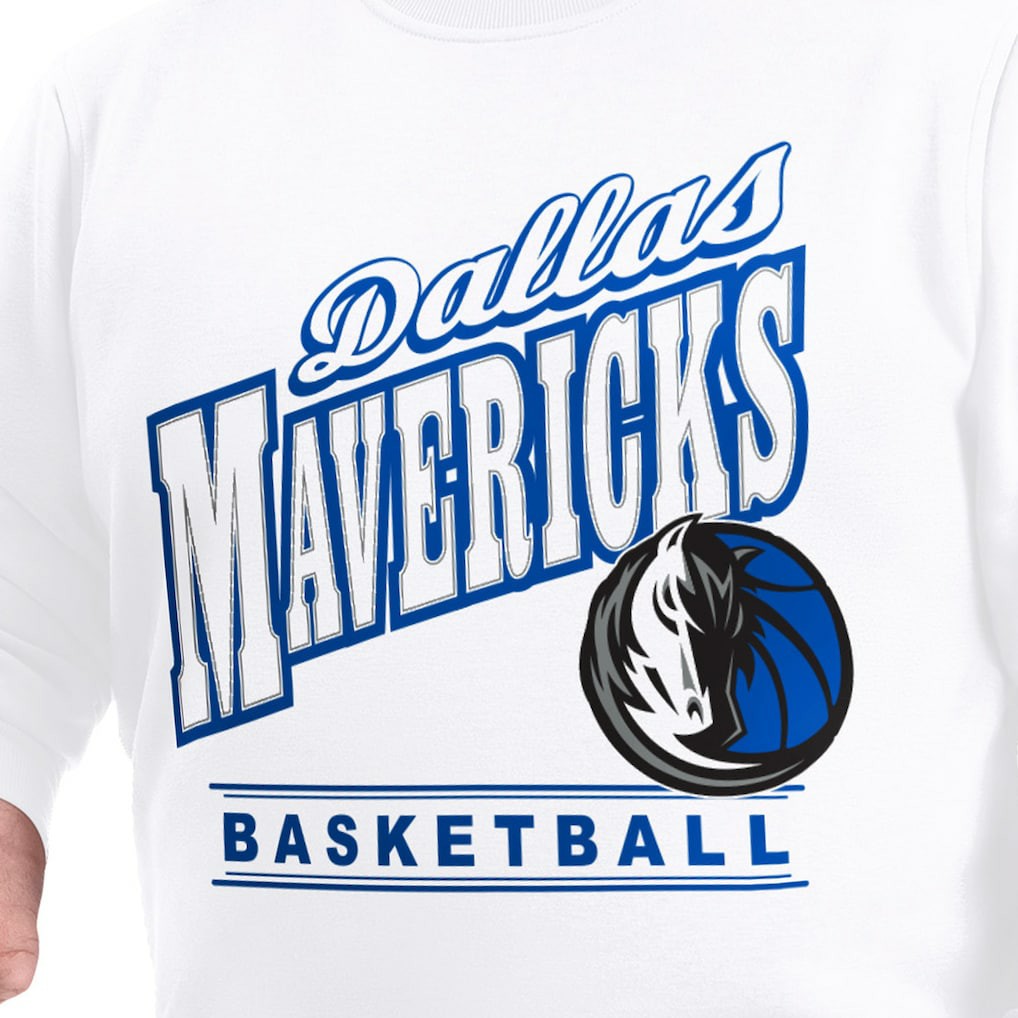 Dallas Mavericks G-III Sports by Carl Banks Adaptive Headliner Fleece Crewneck Sweatshirt sale - White for sale