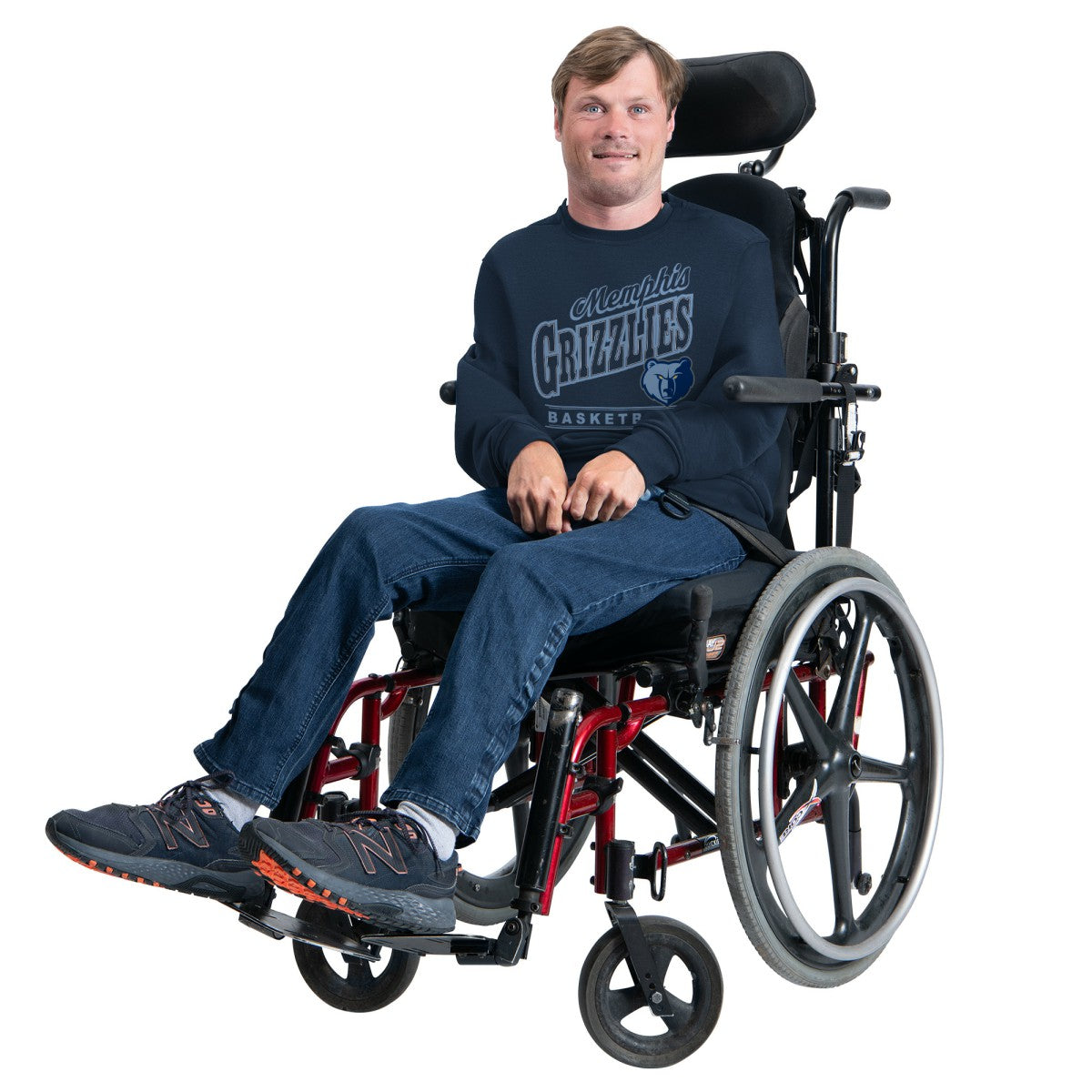 Memphis Grizzlies G-III Sports by Carl Banks Adaptive Headliner Fleece Crewneck Sweatshirt - Navy discount