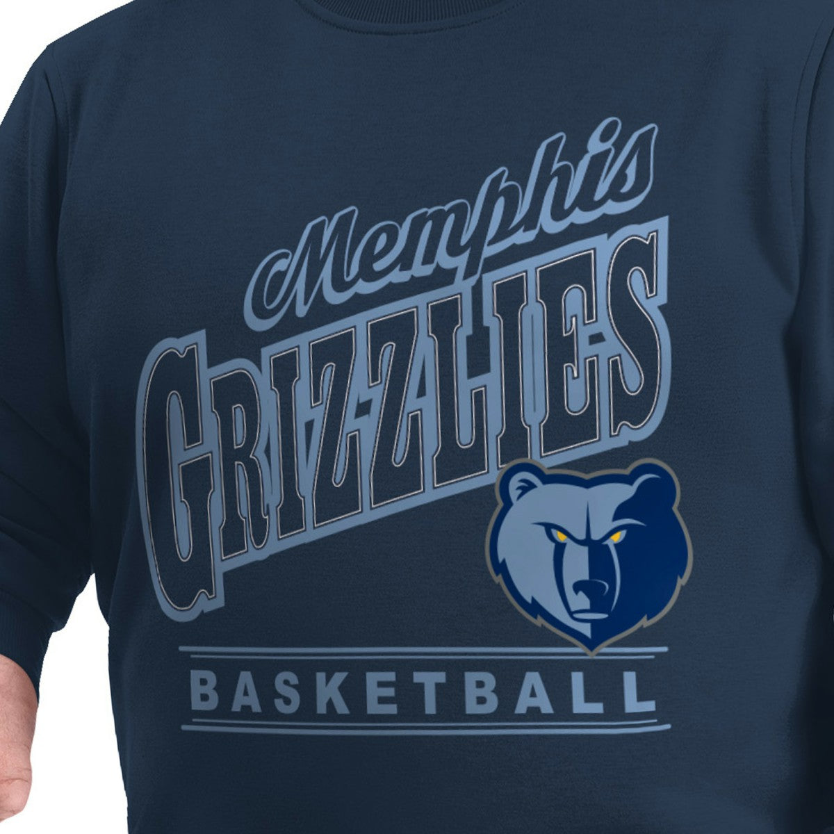 Memphis Grizzlies G-III Sports by Carl Banks Adaptive Headliner Fleece Crewneck Sweatshirt - Navy discount