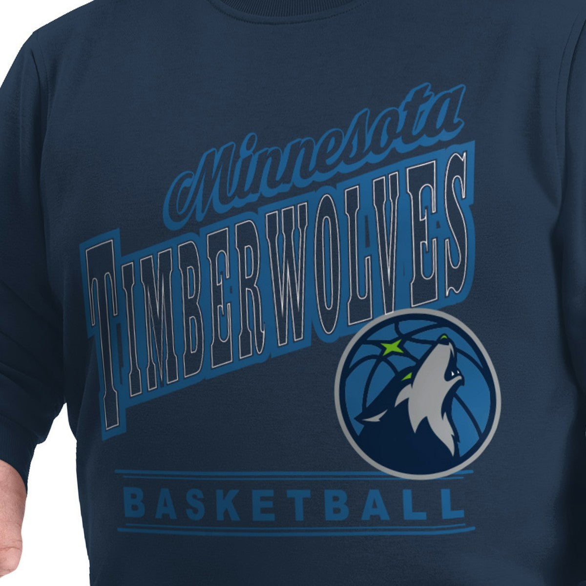 Minnesota Timberwolves G-III Sports by Carl Banks Adaptive Headliner Fleece Crewneck Sweatshirt - Navy for sale