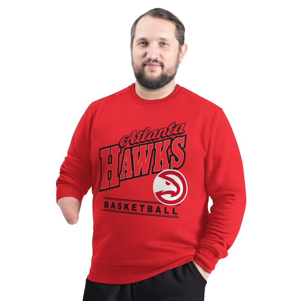 Atlanta Hawks G-III Sports by Carl Banks Adaptive Headliner Fleece Crewneck Sweatshirt - Red outlet