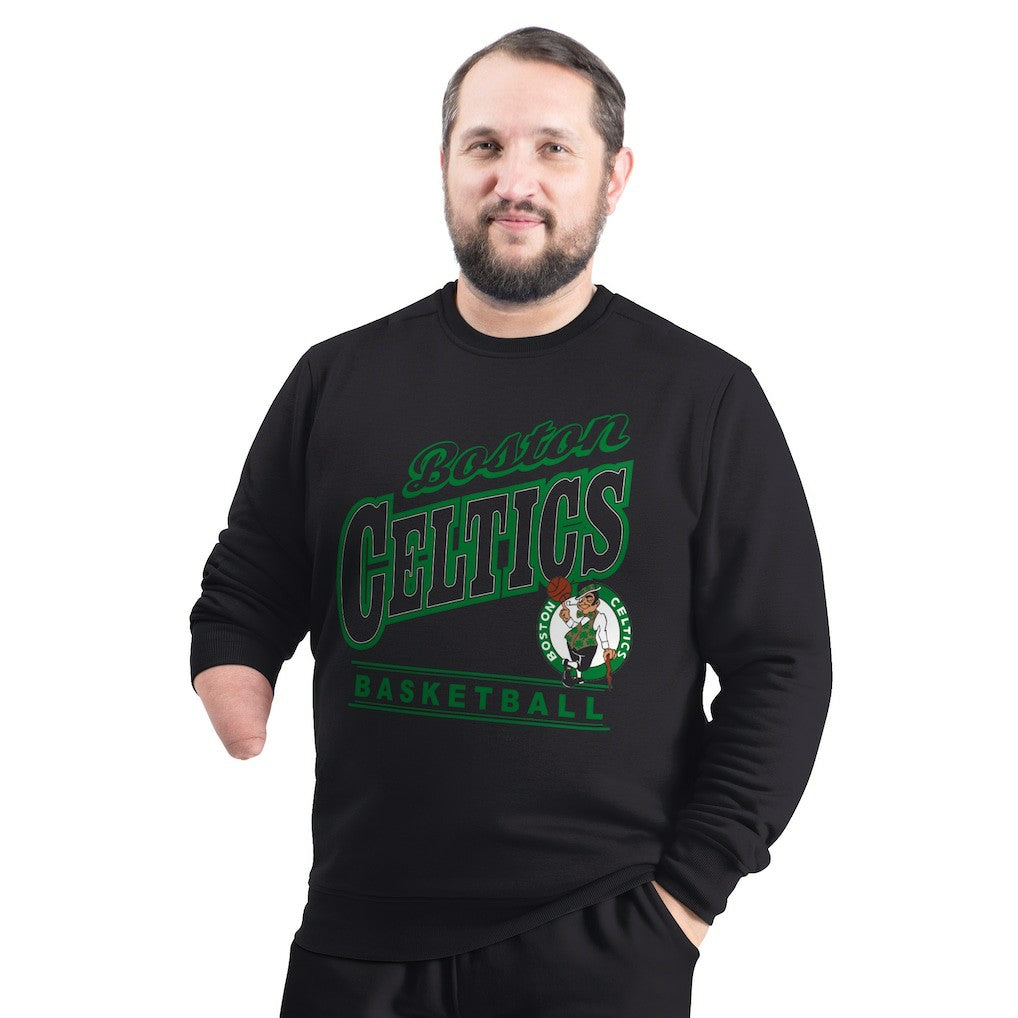 Boston Celtics G-III Sports by Carl Banks Adaptive Headliner Fleece Crewneck Sweatshirt - Black for sale