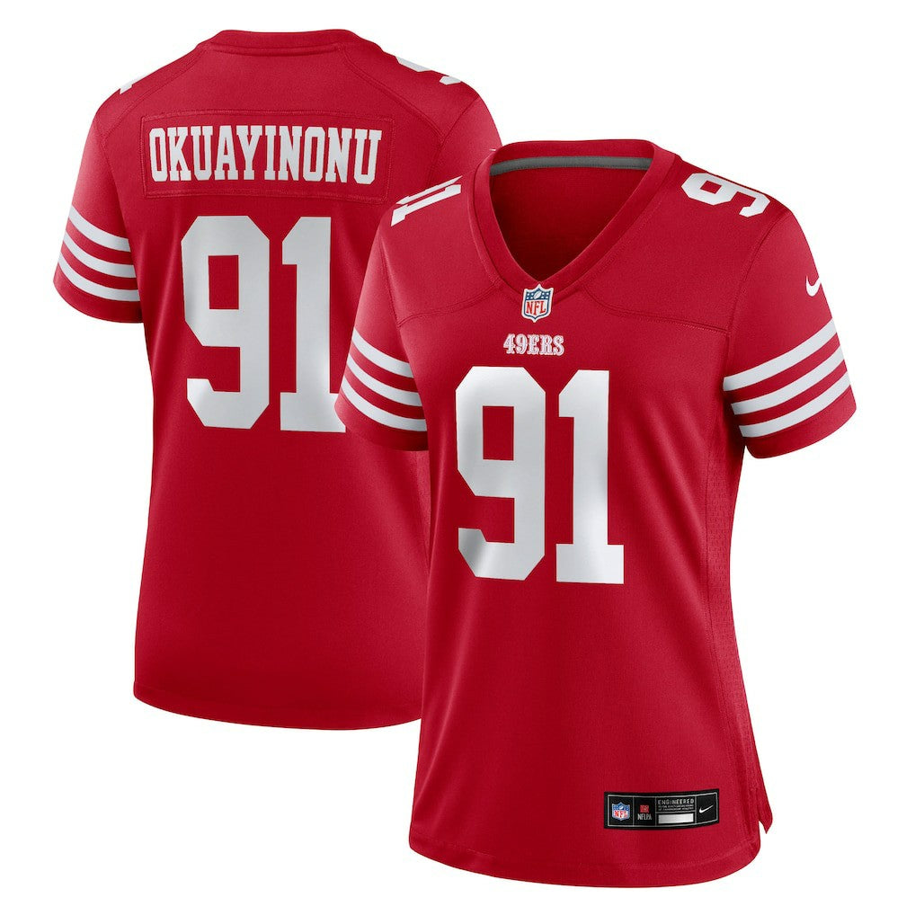 NFL San Francisco 49ers Sam Okuayinonu  Women's Team Game Jersey