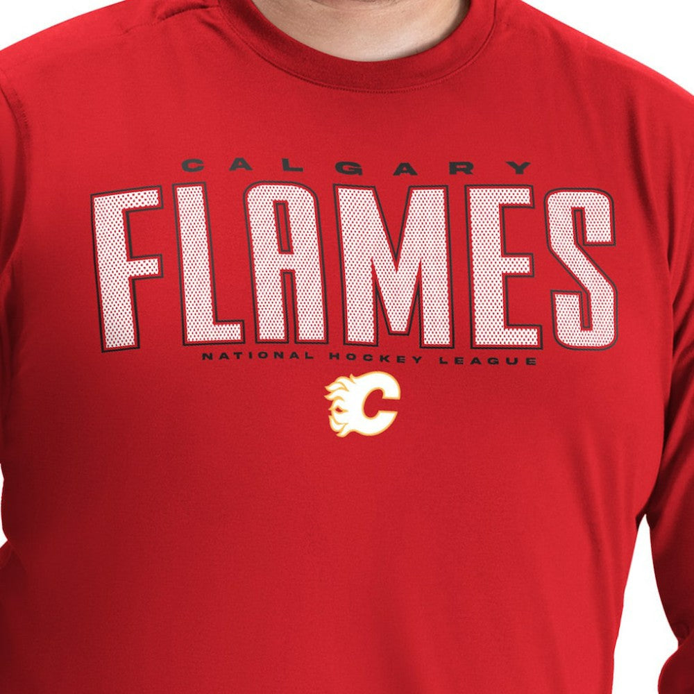 Calgary Flames G-III Sports by Carl Banks Adaptive Mesh Effect Long Sleeve T-Shirt
