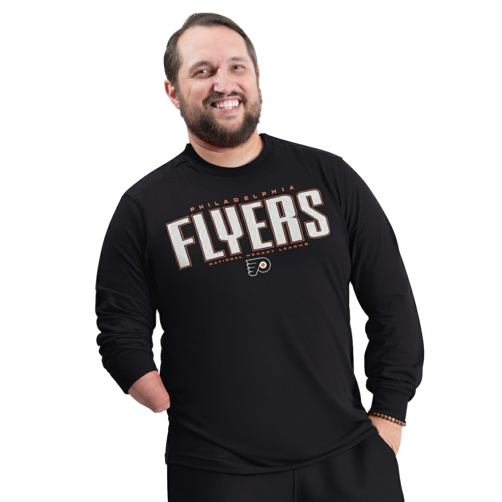 Philadelphia Flyers G-III Sports by Carl Banks Adaptive Mesh Effect Long Sleeve T-Shirt