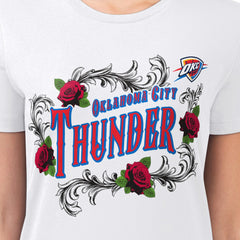 Oklahoma City Thunder G-III 4Her by Carl Banks Women's Super-Slim Fit Lightweight Roses Crew Neck T-Shirt - White outlet