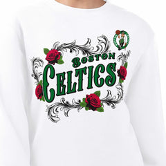 Boston Celtics G-III 4Her by Carl Banks Women's Roses Fleece Tri-Blend Sweatshirt - White online
